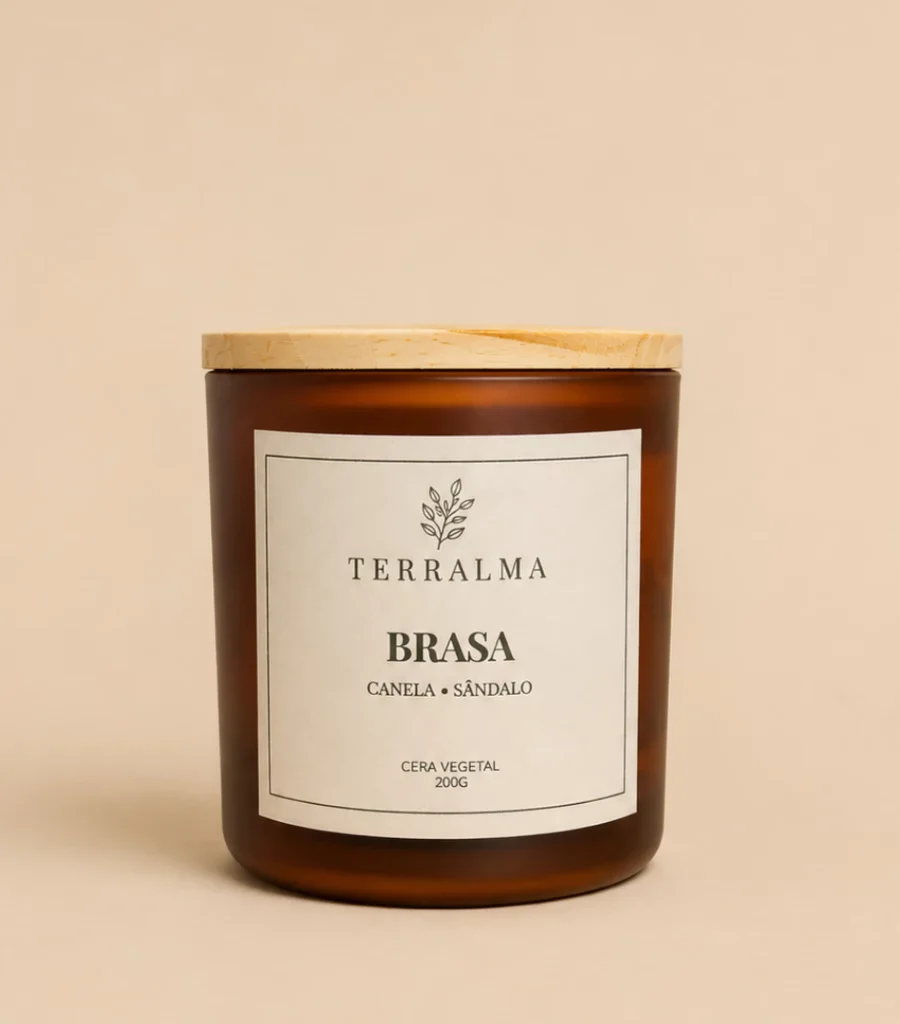 Vela aromática - Canela e Sândalo - Brasa