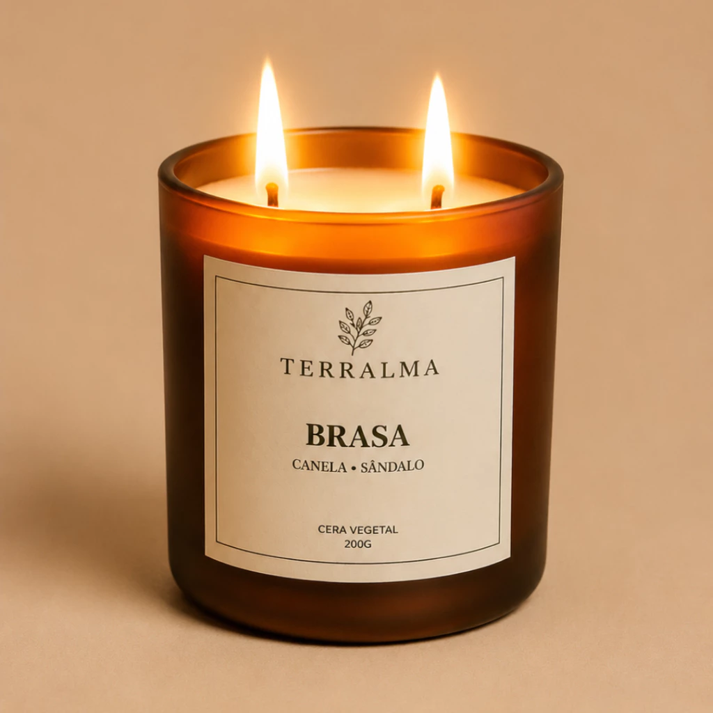 Vela aromática - Canela e Sândalo - Brasa 2